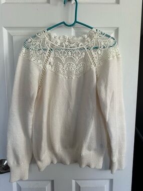 Cream Lace Women's Sweater